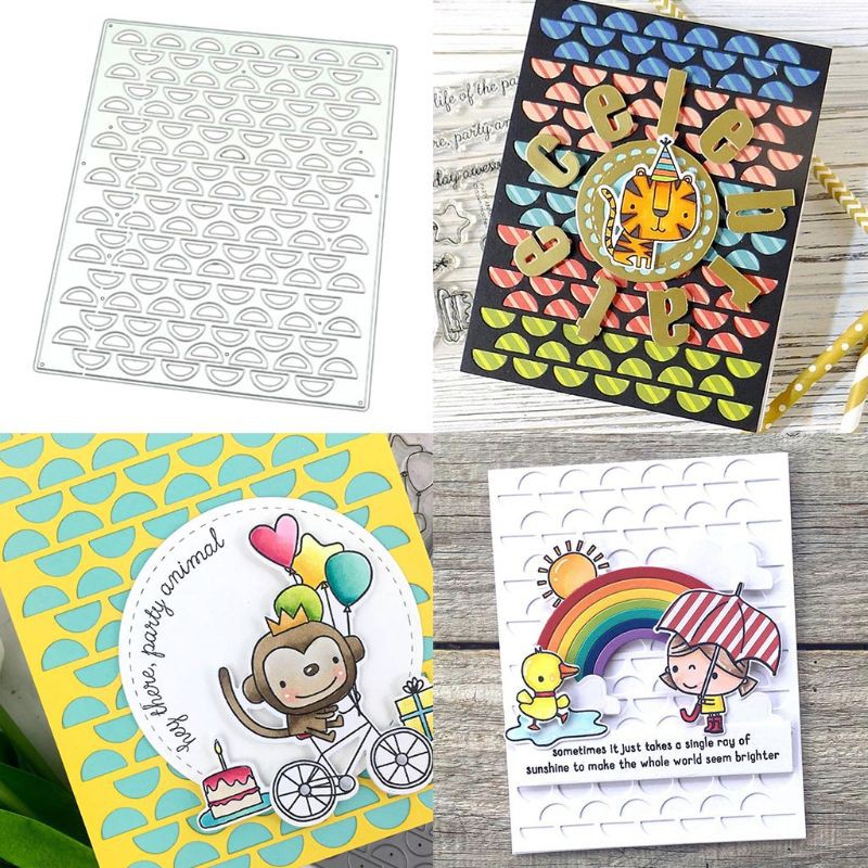 Khuôn Cắt Giấy Làm Từ Kim Loại Hình Bán Nguyệt Trang Trí Scrapbook