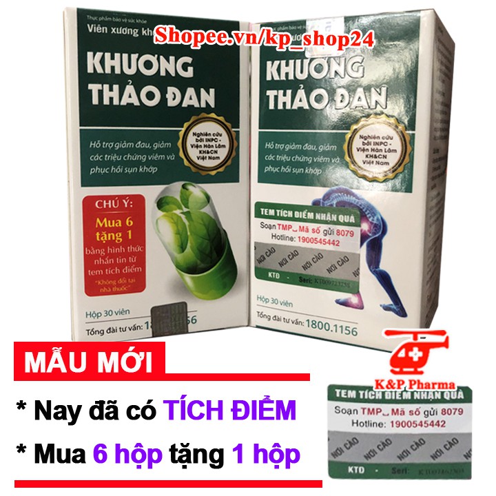 ✅ (6 TẶNG 1) Viên xương khớp KHƯƠNG THẢO ĐAN – Giúp giảm đau nhức cơ xương khớp, vai gáy, thần kinh tọa, thoái hóa khớp