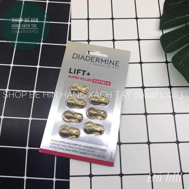 Serum Diadermine Đức, viên nang dưỡng da bổ sung collagen tươi làm trắng, chống lão dạng huyết thanh, hiệu quả tức thì