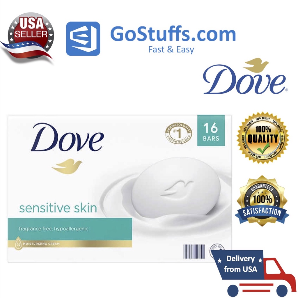Xà phòng cục dành cho da nhạy cảm Dove Moisturizing Beauty Bar Soap Sensitive Skin 3.75 oz