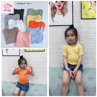 Áo thun trơn phông ngắn bé trai gái trẻ em Kwoo [Sale gấp] áo thun /phông /ao thun lạnh trẻ em cho bé gái trai Kwoo