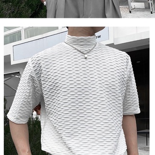 Áo thun tay lỡ cổ cao Squares Pattern Royalty
