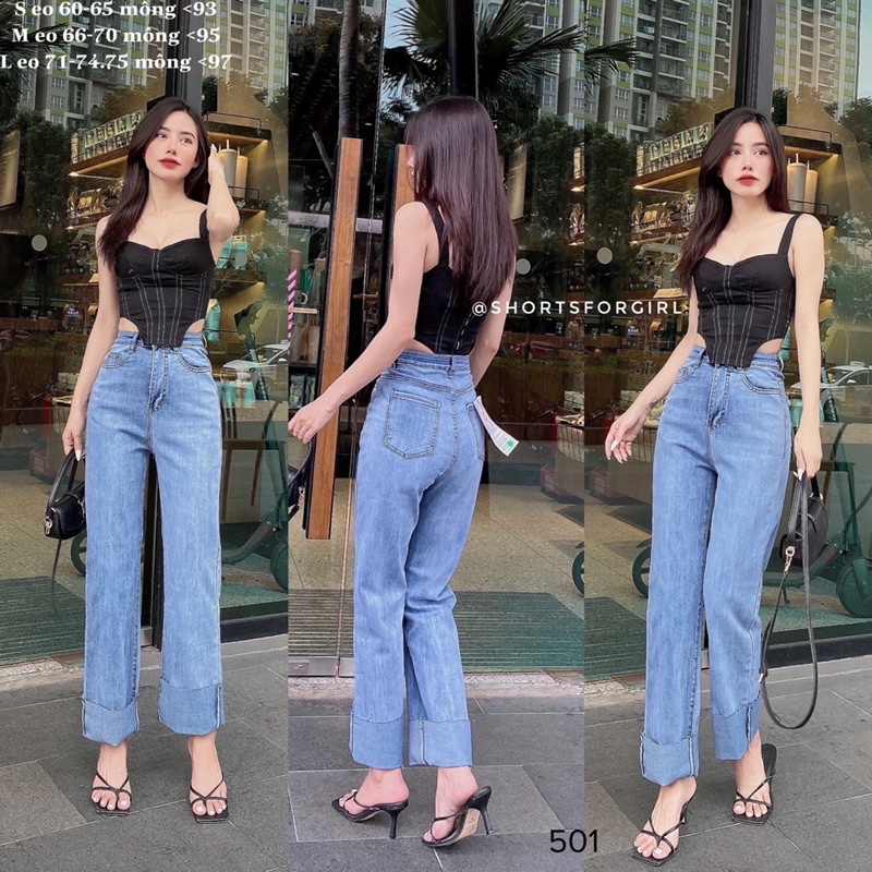 Quần Loe Co Giãn Lưng Cao