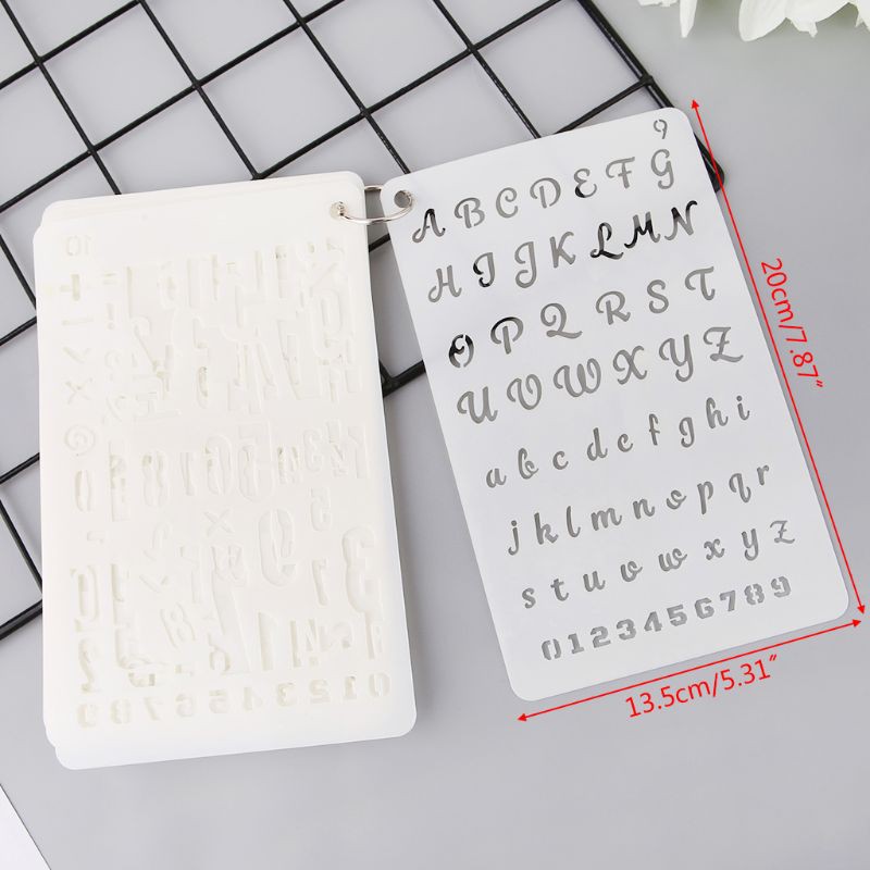 12 Khuôn vẽ chữ cái tiếng anh bằng nhựa làm đồ thủ công nghệ thuật cho bé DIY