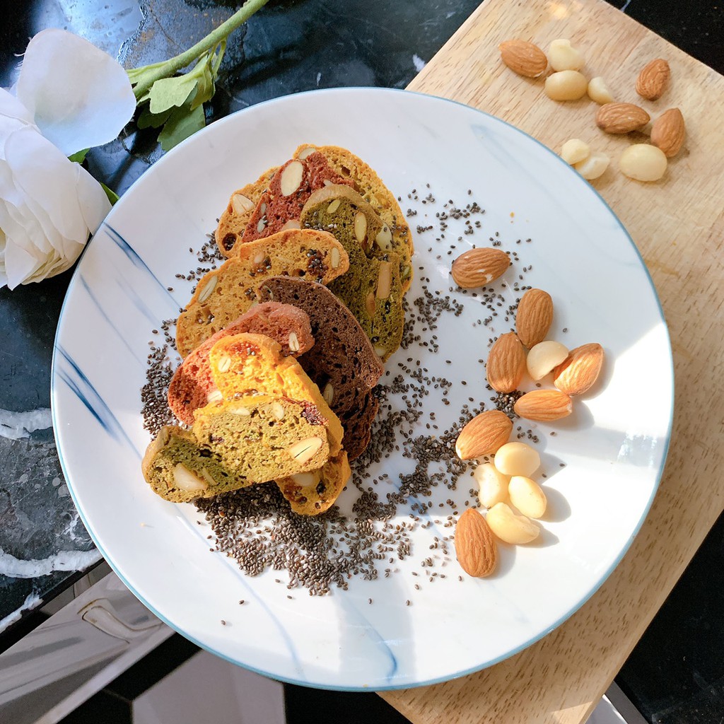 300g Bánh Biscotti Healthy ngũ cốc và yến mạch dành cho người giảm cân, ăn kiêng và tập luyện thể thao