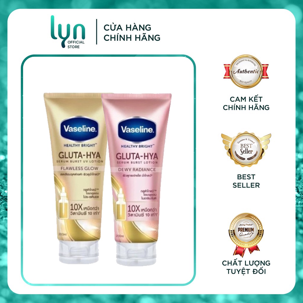 Sữa dưỡng thể Trắng Da Vaseline Healthy Bright Gluta HYA Serum Burst Lotion 10X Thái Lan - L0103