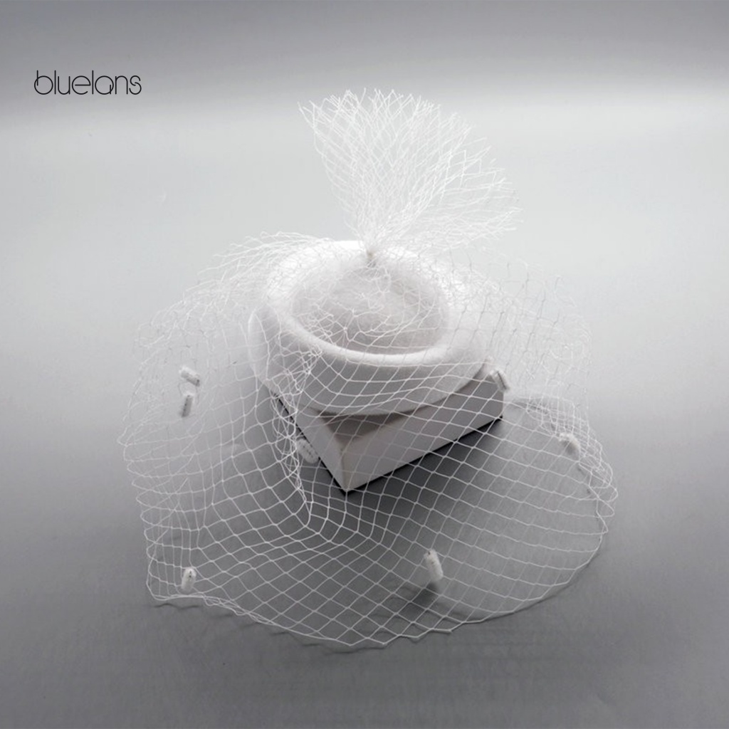 Mũ Lưới Đính Hoa Vải Tuyn Phong Cách Retro Cho Cô Dâu