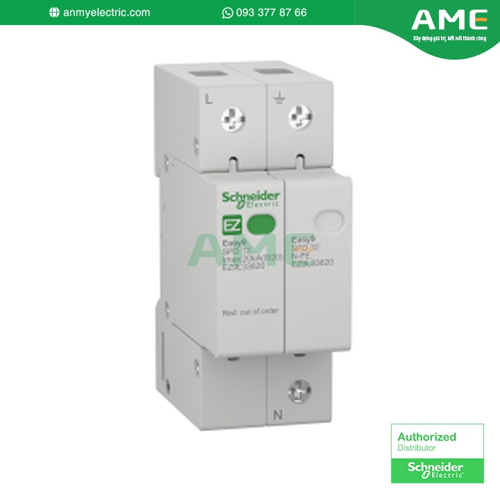 Chống sét lan truyền dòng cắt 20kA loại 1P+N Easy9 Schneider_EZ9L33620
