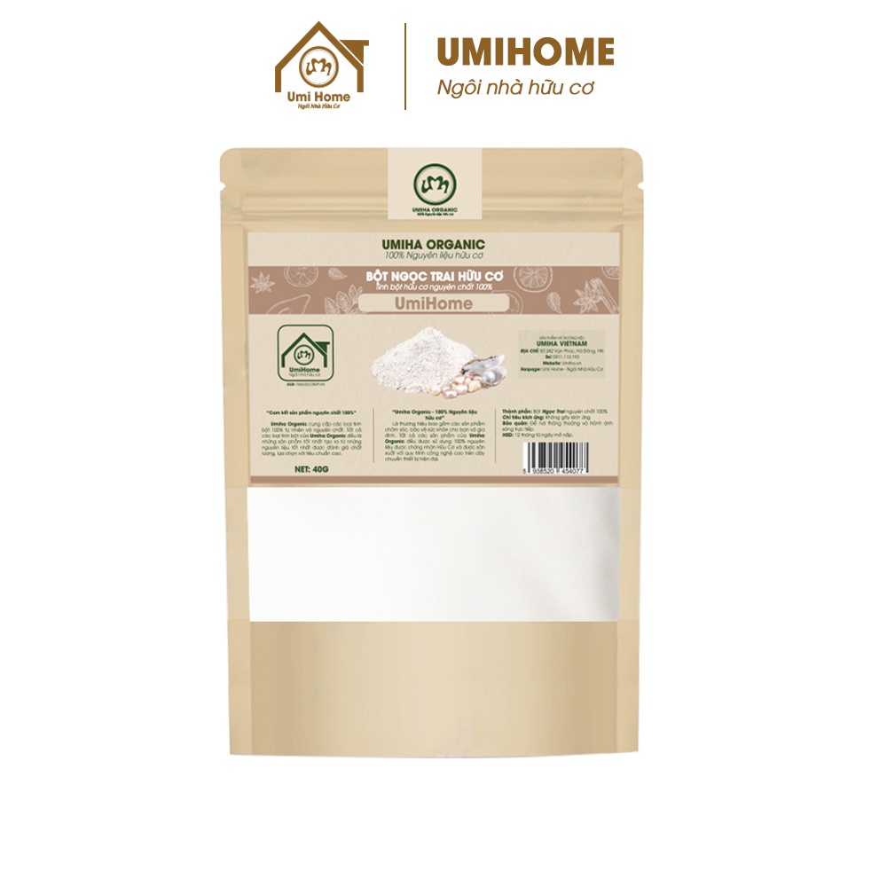 Bột đắp mặt Ngọc Trai nguyên chất UMIHOME 135g làm sạch trắng da, tăng cường Collagen, ngăn ngừa lão hóa