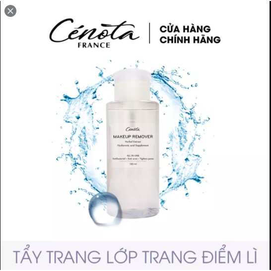 Nước tẩy trang dưỡng ẩm mềm mịn Cenota Makeup Remover, nước tẩy trang làm sạch bụi bẩn - C17
