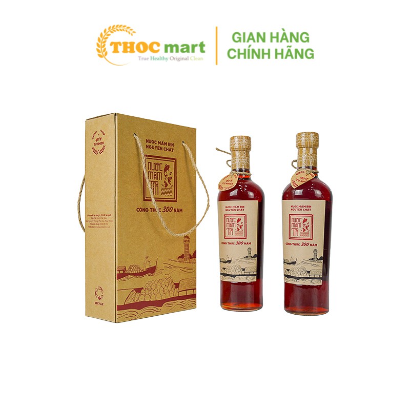 [ THOCmart.vn ]Nước mắm Tĩn nhãn đỏ độ đạm 40N Rin nguyên chất truyền thống sạch đặc sản Phan Thiết chai thủy tinh 500ml