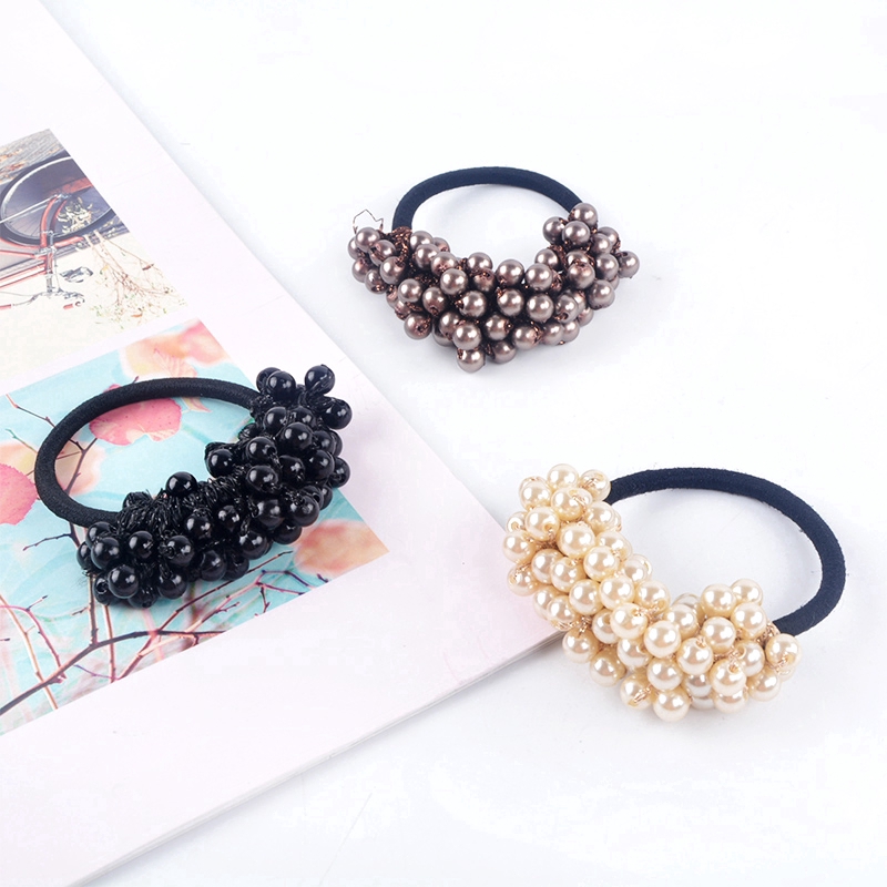 Dây buộc tóc gắn ngọc trai thời trang vintage