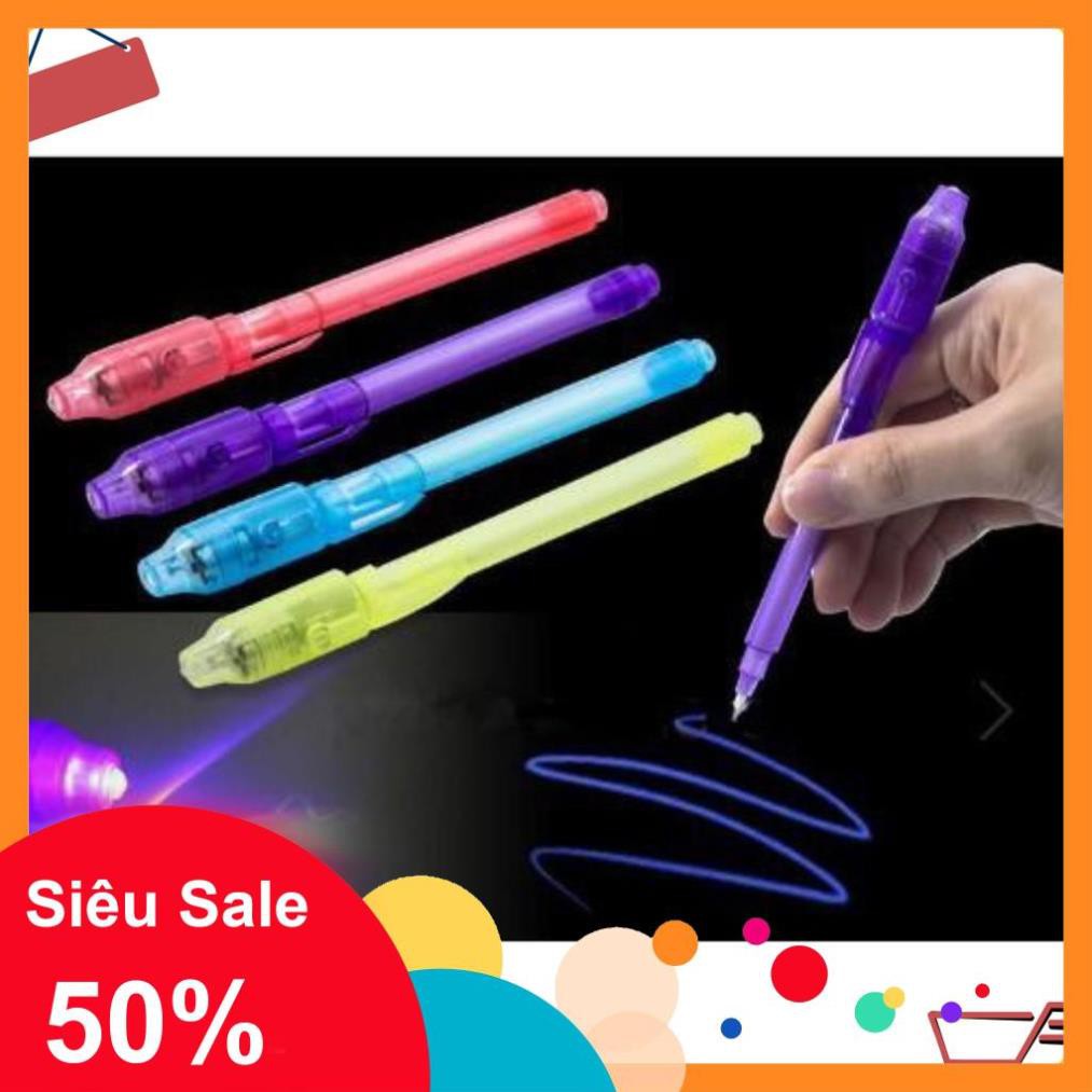 Bút viết tàng hình chỉ có thể nhìn thấy dưới tia UV, trên đầu có đèn led phát tia UV 8092