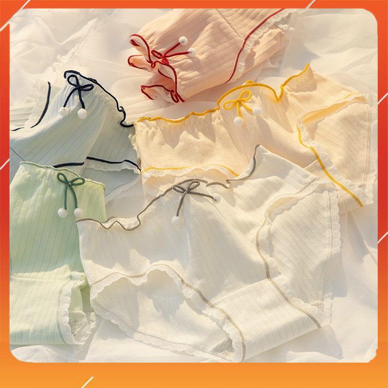 Quần lót học sinh cotton cao cấp kháng khuẩn mềm mại thấm hút mồ hôi vân kẻ sọc mix nơ YH16