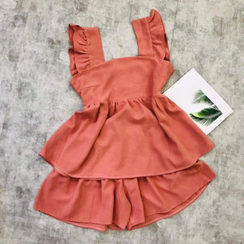 Bộ đồ nữ kiểu dáng babydoll chất đũi trơn cực xinh