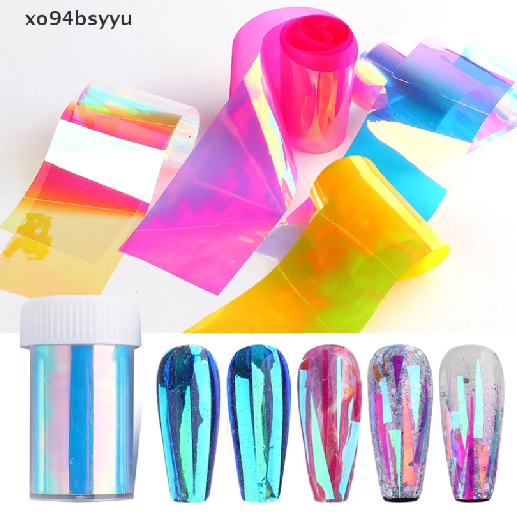 [Xo94Bsyu] Giấy Dán Móng Nghệ Thuật Bằng Lá Nhôm Mặt Kính