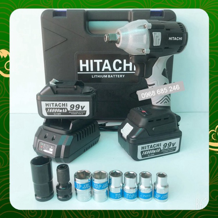 Máy xiết bulong 2 TRONG 1 HITACHI 99V TẶNG 7 KHẨU TRẮNG VÀ 1 ĐẦU CHUYỂN VÍT _ Nhật Việt official