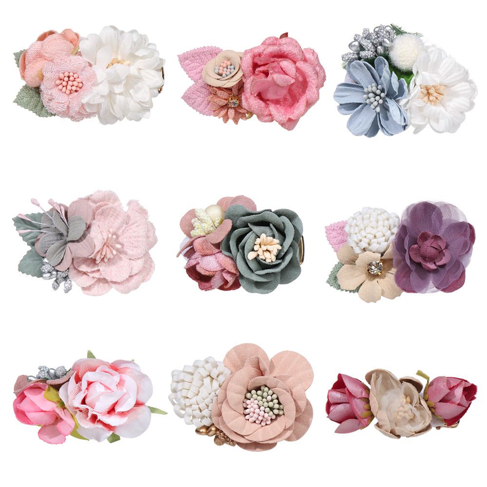 Kẹp tóc gắn hoa chiffon nhân tạo kiểu Boho sành điệu cho nữ