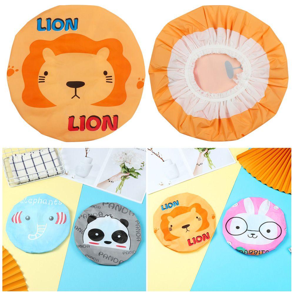 LETTER Reusable Shower Cap Bath Tools Shower Hair Cover Shower Hair Bonnet Cute Hair Cap Bathroom Accessories Cartoon Bathroom Products Bath Hat