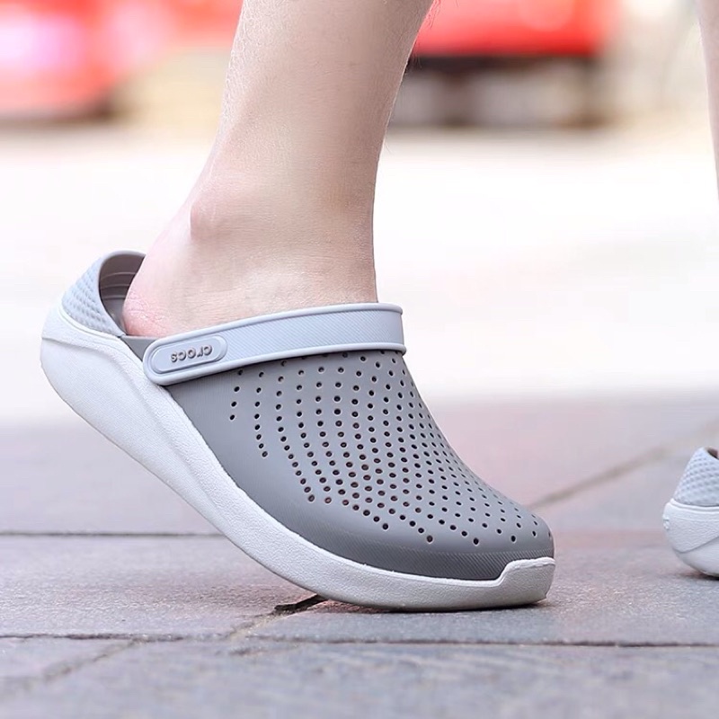 Dép Sục Cross Literide Màu Ghi Ghi Full Hộp Tag