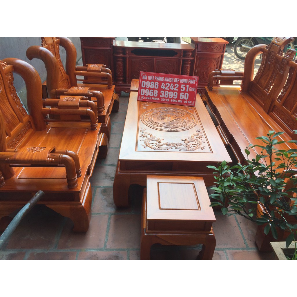 Bộ bàn ghế Tần Thủy Hoàng gỗ gõ đỏ