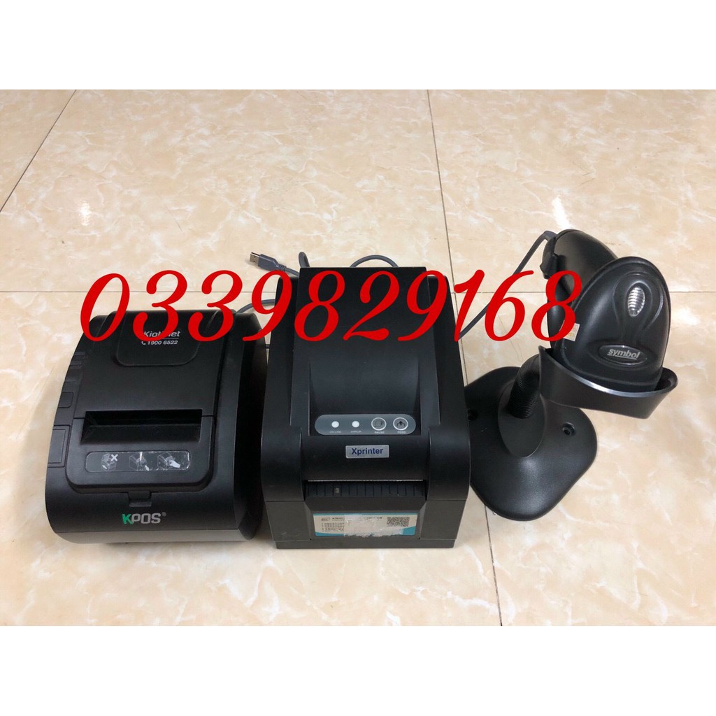 BỘ 3 MÁY BÁN HÀNG [ MIỄN PHÍ LẮP ĐẶT] MÁY IN TEM NHÃN+ MÁY IN BILL K80 + MÁY QUÉT- BẢO HÀNH 6 THÁNG