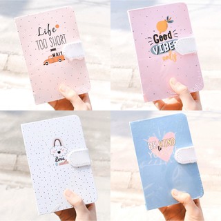 Sổ Tay Bìa Cứng NOTEBOOK Cúc Nam Châm Ghi Chép SLOGAN Dễ Thương 9701S
