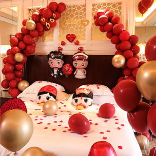 Set bóng bay trang trí phòng cưới lãng mạn