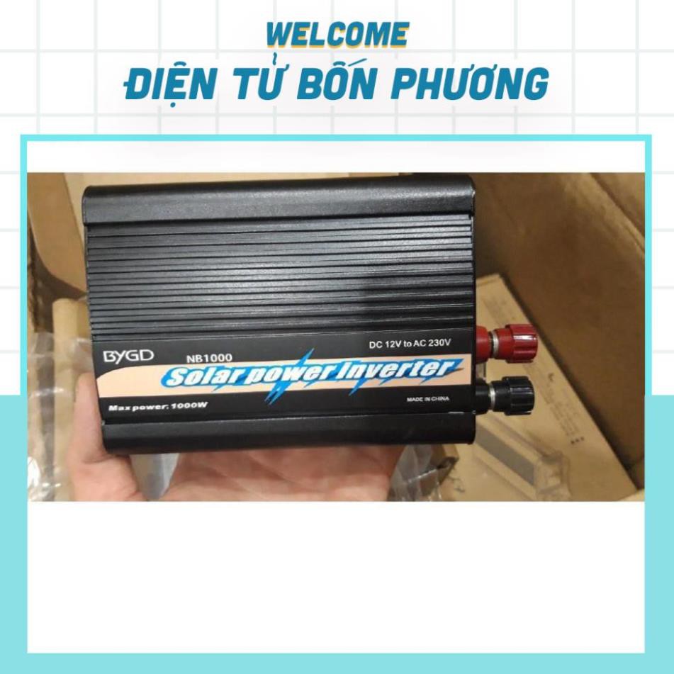 Bộ chuyển đổi nguồn điện từ 12V lên 220V công suất 1000W BYGD, Bộ Kích Điện 12V lên 220V