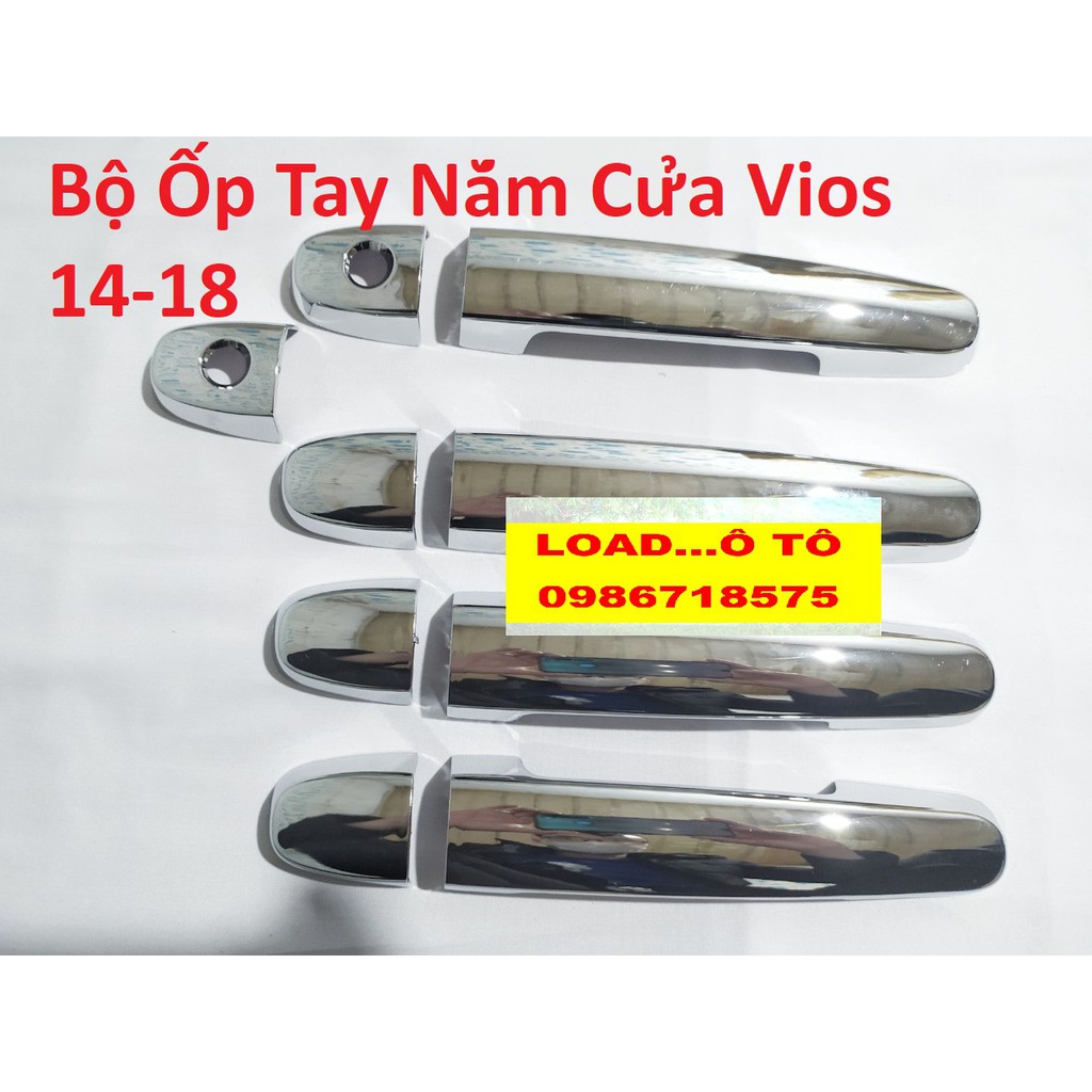 BỘ ỐP TAY NẮM + HÕM CỬA VIOS ĐỜI 2014 - 2018 NHỰA ABS MẠ CROM CAO CẤP