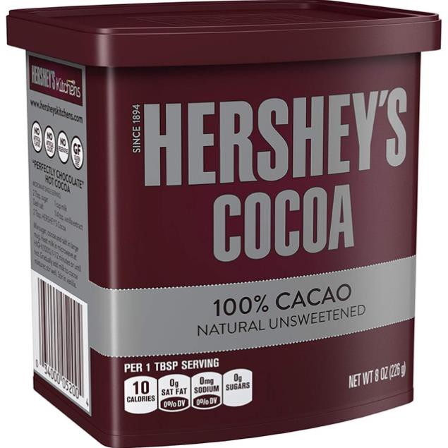 Bột cacao nguyên chất, không đường Hershey’s Cocoa 226g