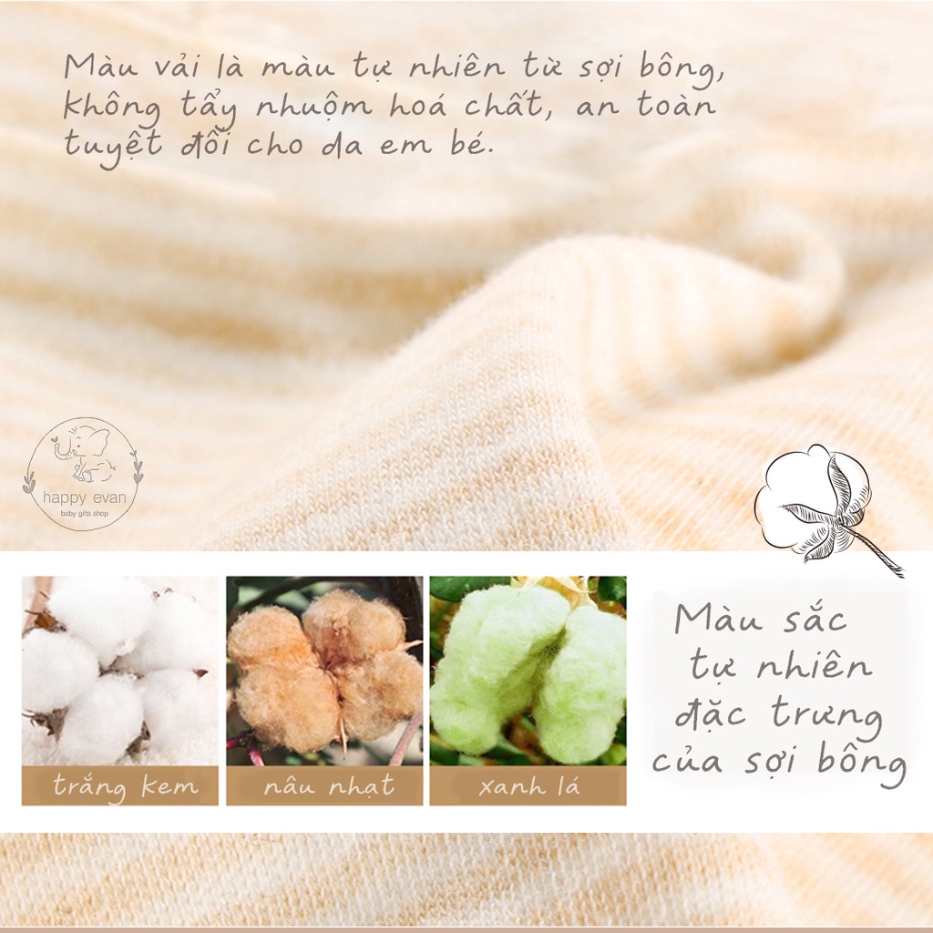 [Freeship] Mũ vải mềm mại cho bé, làm từ vải 100% organic cotton, màu sợi bông tự nhiên không tẩy nhuộm hoá chất.