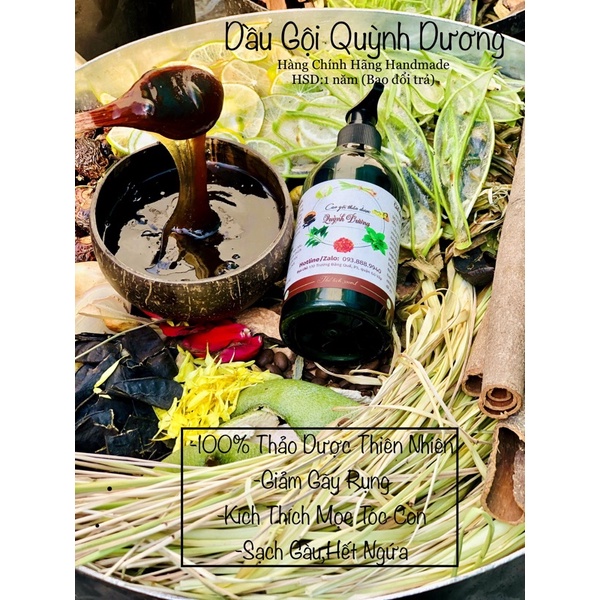 Dầu Gội Thảo Dược Bồ Kết Cô Đặc Quỳnh Dương Handmade Từ Thiên Nhiên🌿Giảm Gàu,Giảm Rụng Tóc,Hết Ngứa,Kích Thích Mọc Tóc 🍃