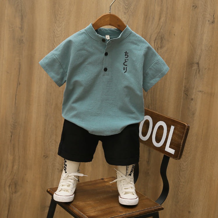 Quần áo bé trai Sâu Shop Bộ Đũi Chidori cực hot cho bé yêu