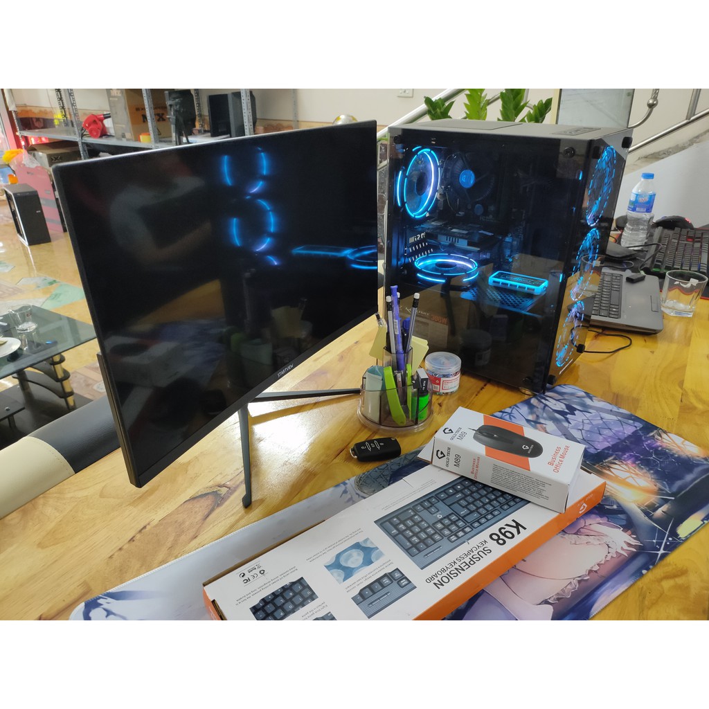 Máy tính chơi game giá rẻ, chơi Liên Minh, Đột Kích, Fifa online 4, PUBG, vỏ kính fan led màn hình 24" mới | BigBuy360 - bigbuy360.vn