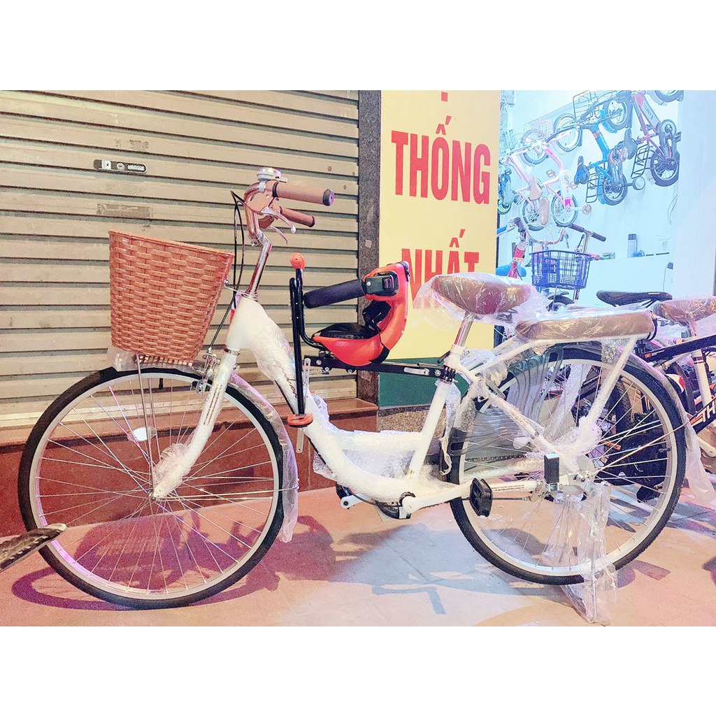 Ghế ngồi trước xe đạp, ghế ngồi xe đạp cho bé có tay cầm và đai an toàn, dành cho xe đạp và xe đạp điện.