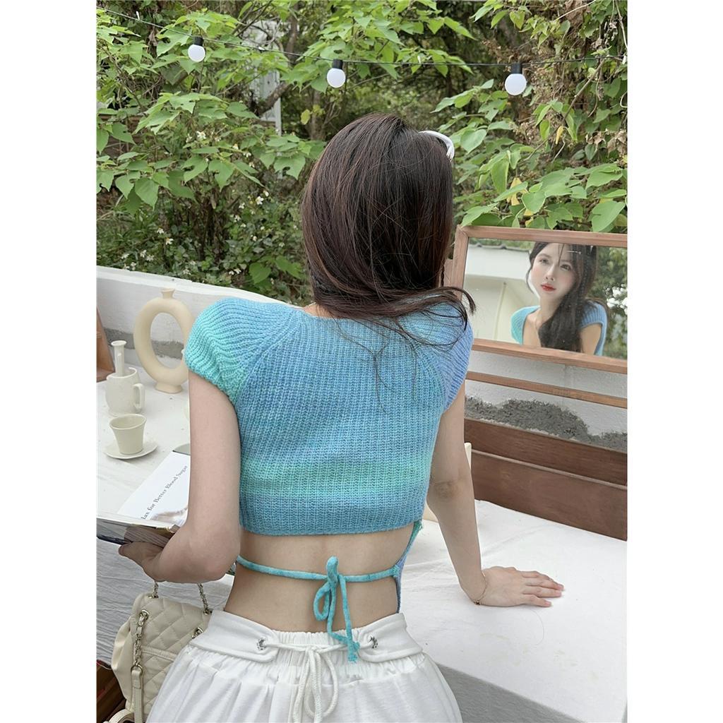 ZHELIHANGFEI Áo Sweater Ngắn Tay Lưng Cao Xinh Xắn Dành Cho Nữ