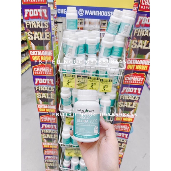 Bổ Não Ginkgo Biloba 2000 mg của Healthy Care_100v