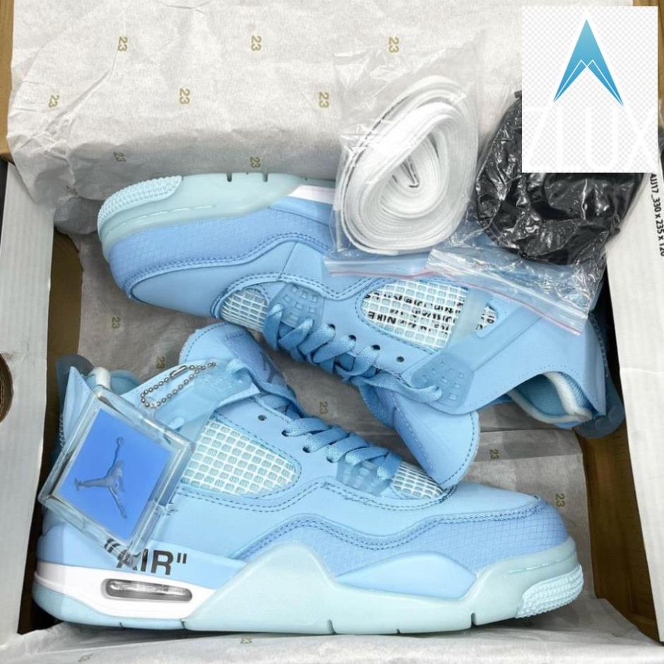 👆 Giày air jordan 4 retro off white kem, Xanh dương, Trắng full , Xanh Ngọc ,Giày sneaker JD4 siêu hot _V*& 👆