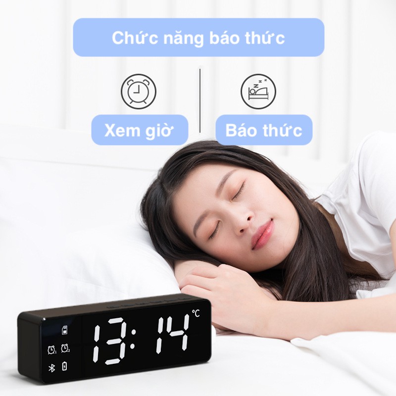 [Mẫu mới] Loa bluetooth mini màn hình phẳng kèm Báo thức - FM B119