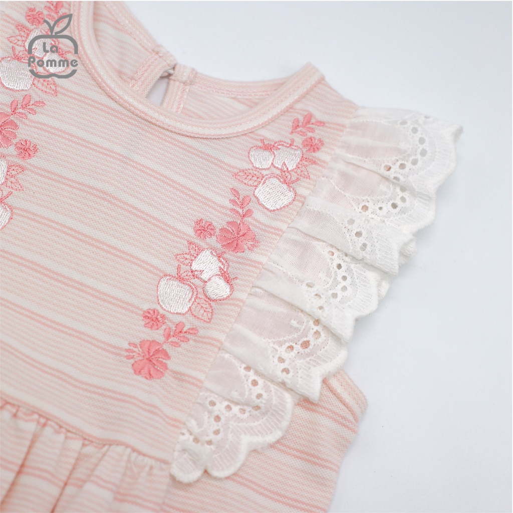 AD004 Đầm sát nách La Pomme thêu Táo nhỏ - Hồng