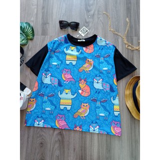 áo thun bigsize unisex[cáo xanh] KY99