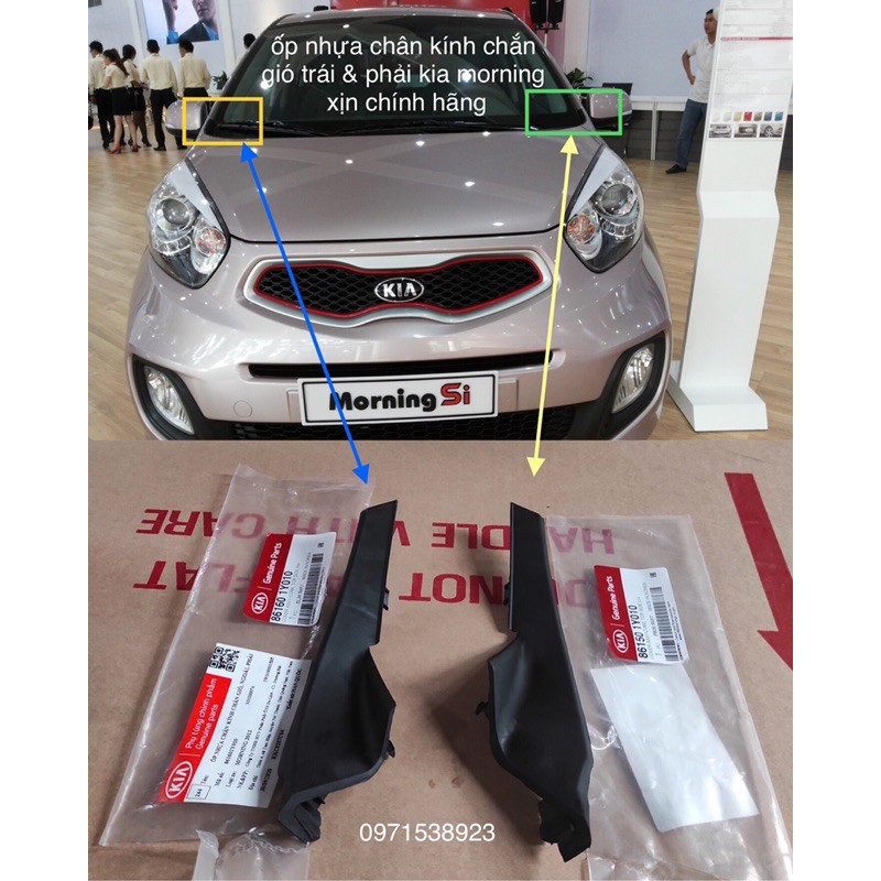 Ốp nhựa chân kính chắn gió trái & phải kia picanto morning xịn chính hãng 861501y010 861601y010
