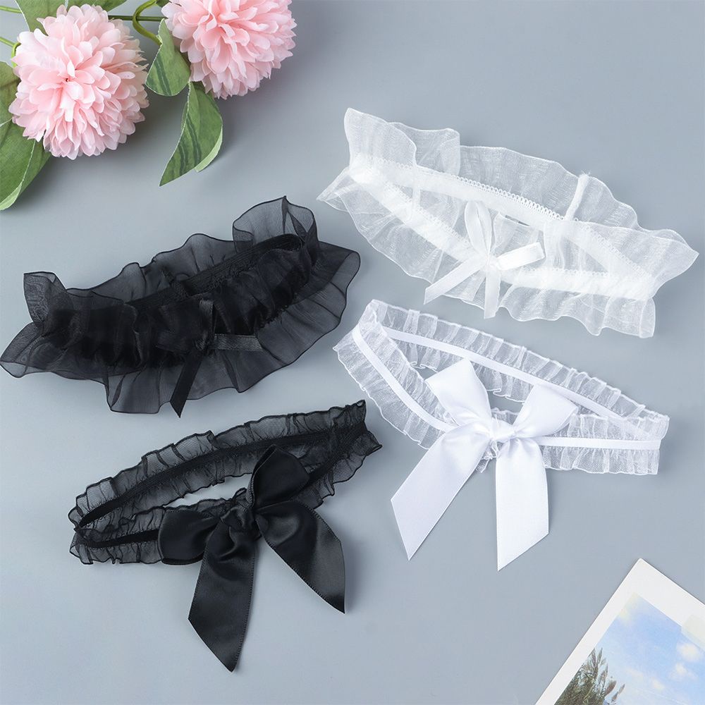 Dây cột chân đính nơ ren đàn hồi thời trang quyến rũ cho đám cưới