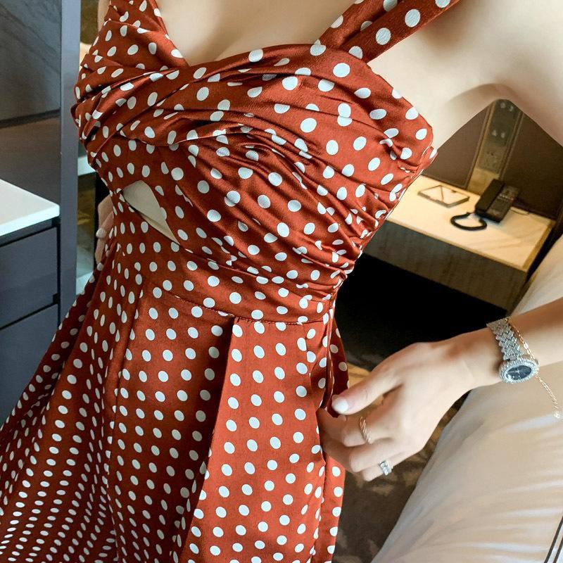 Hibiscus mát mẻ mùa hè năm 2021 retro làn sóng chấm thời trang trong mạng người nổi tiếng blogger jumpsuit áo tắm