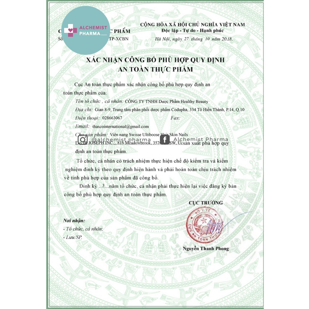 VIÊN UỐNG MỌC TÓC SWISSE HAIR SKIN NAILS ÚC 60 VIÊN | Thế Giới Skin Care