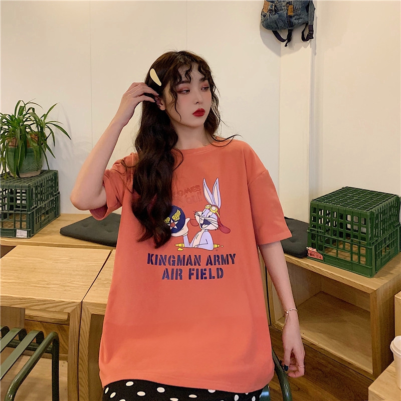 SUXI Áo Thun Tay Lỡ Form Dài Rộng Thời Trang Hàn Quốc Cho Nữ