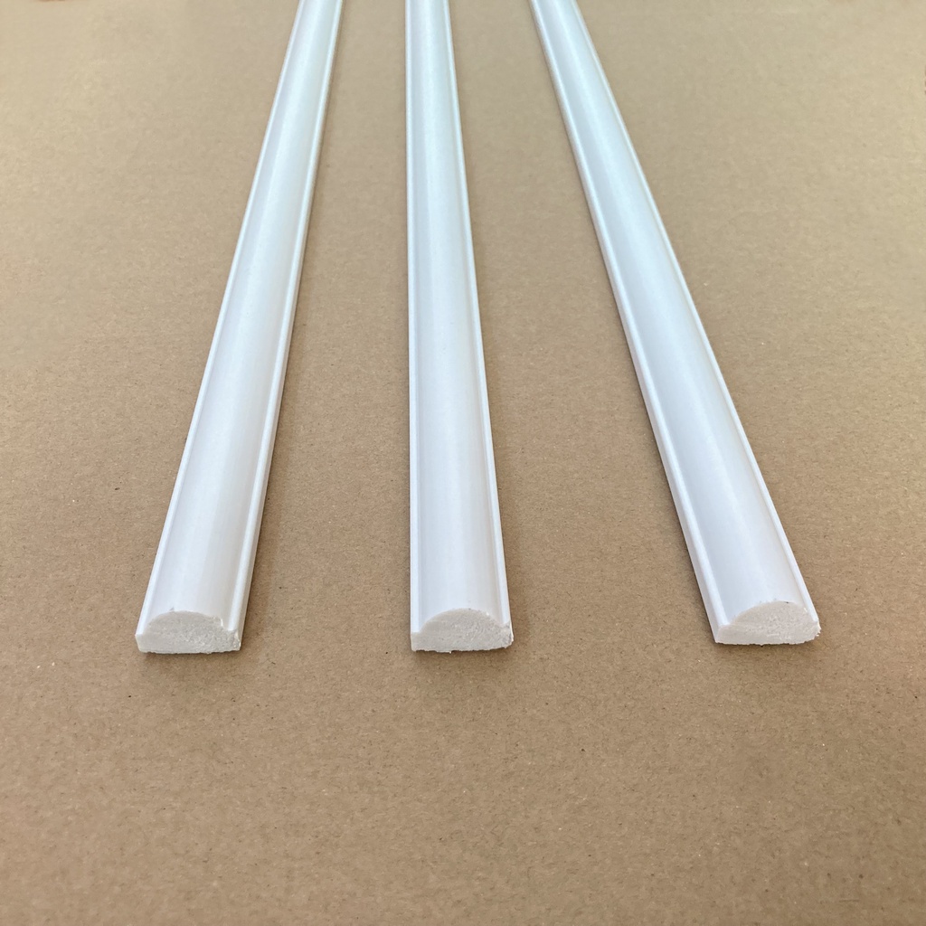 Phào chỉ dán tường, chỉ nhựa Hàn Quốc 2cm trắng bóng