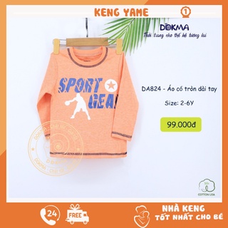 Áo dài tay cho bé gái và bé trai Dokma size 2-6 tuổi chất cotton mềm mại co giãn tốt, mẫu mới 2021