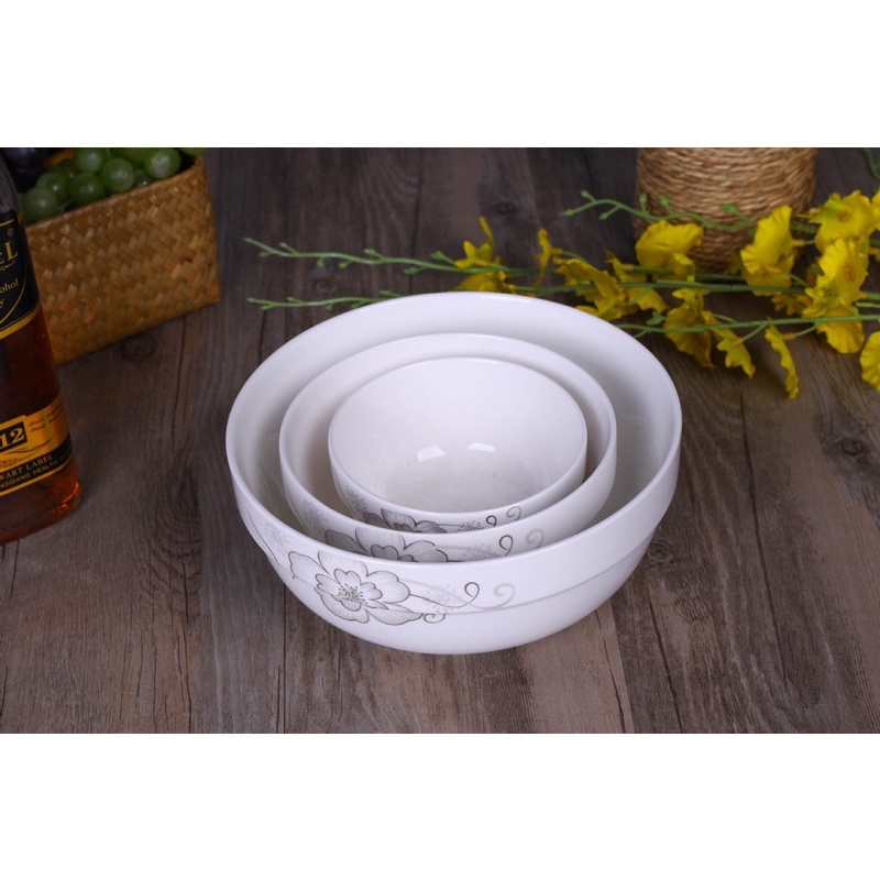Tô sứ có ngấn hoạ tiết đẹp - Dùng trong gia đình, nhà hàng, quán ăn
